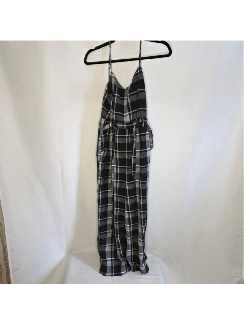 American Eagle Jumpsuit Plaid Black White Medium